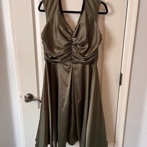 Green Satin Vintage Dress